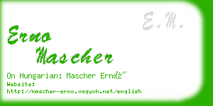 erno mascher business card